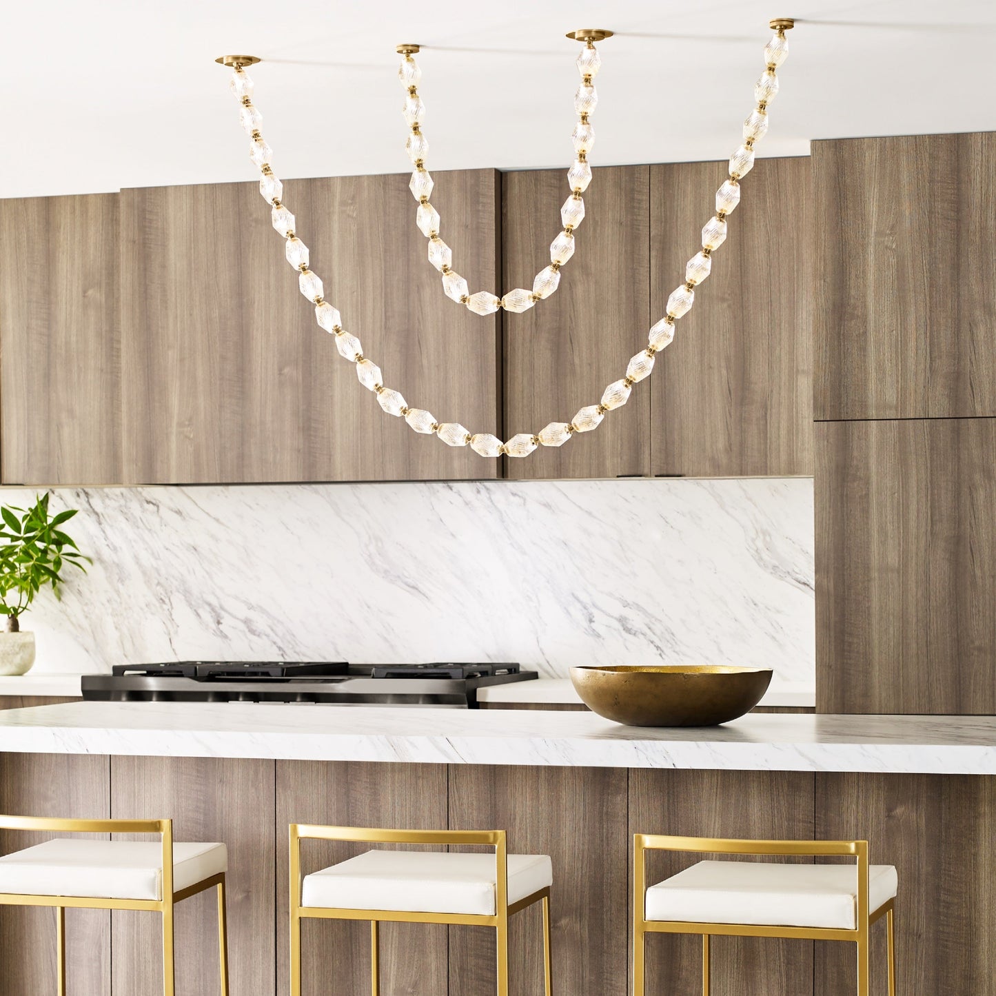 Dolce Chandelier | Solid Glass & Aluminum | Customizable Sizes & Colors