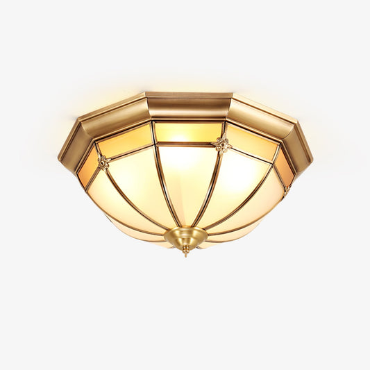 Dome Ceiling Lamp | Brass & Glass | White