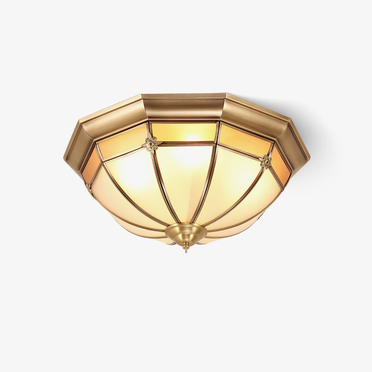 Dome Ceiling Lamp | Brass & Glass | White