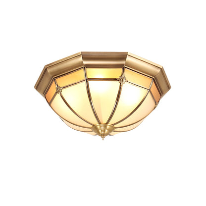 Dome Ceiling Lamp | Brass & Glass | White
