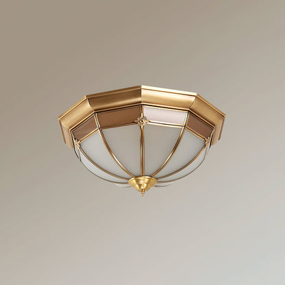 Dome Ceiling Lamp | Brass & Glass | White