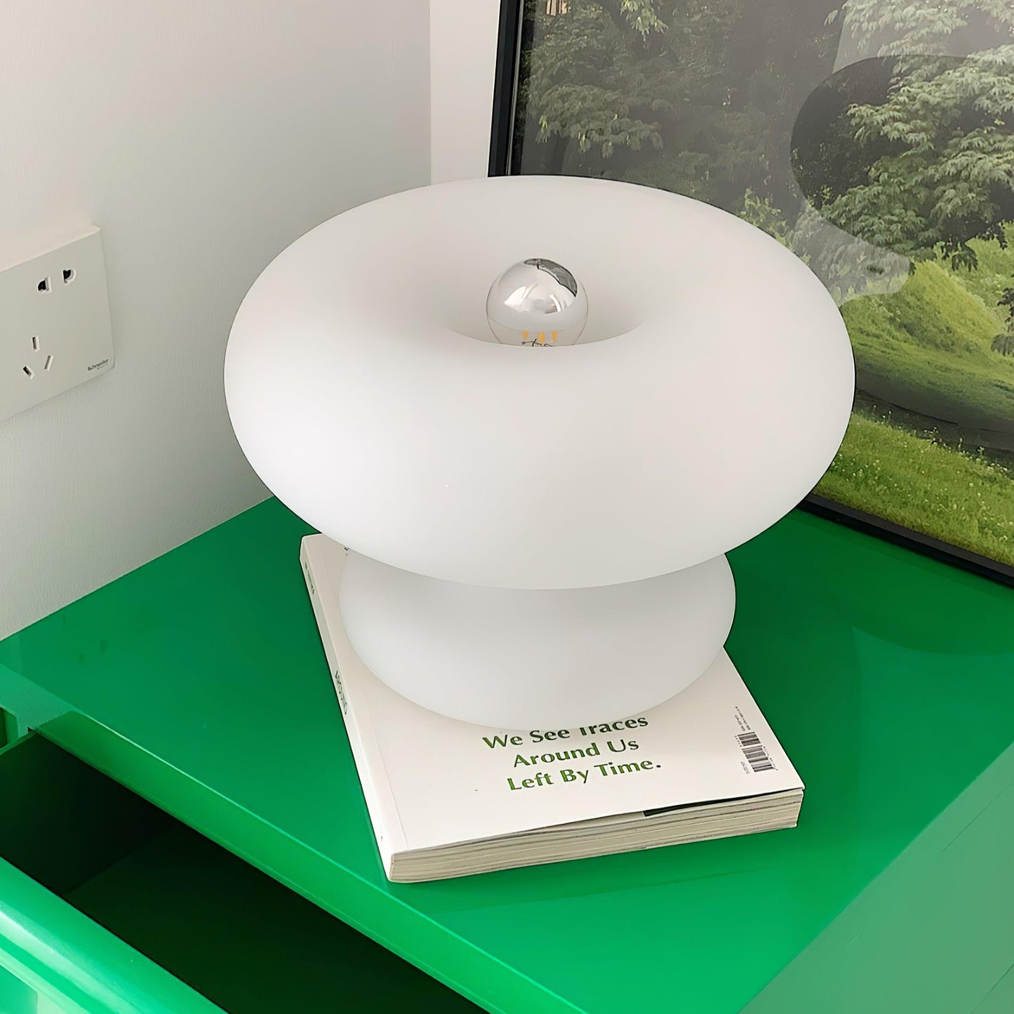 Donut Table Lamp | Frosted Glass & Metal | White