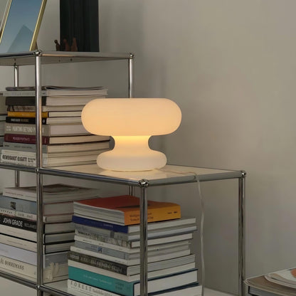 Donut Table Lamp | Frosted Glass & Metal | White