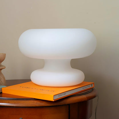 Donut Table Lamp | Frosted Glass & Metal | White