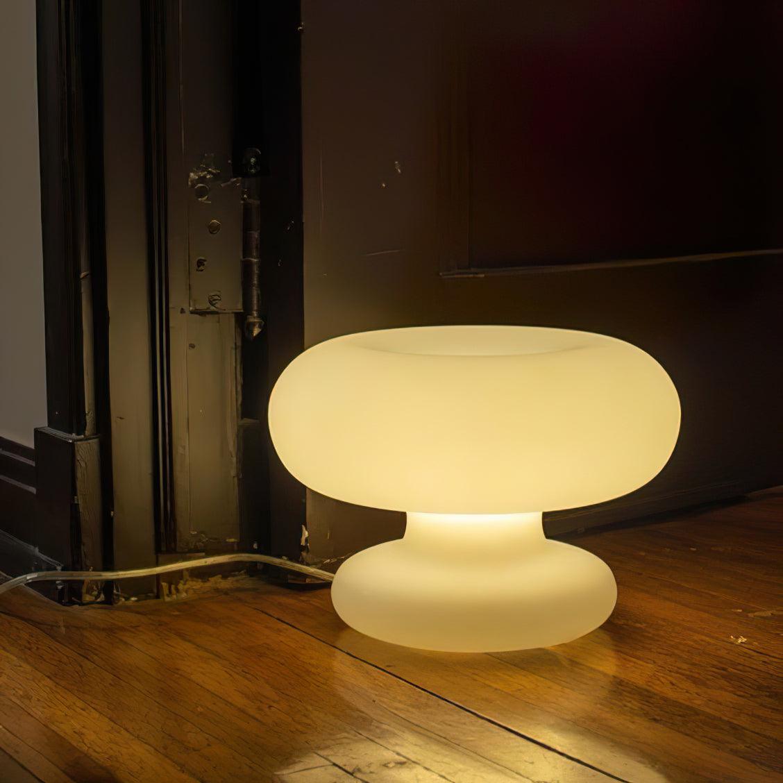 Donut Table Lamp | Frosted Glass & Metal | White