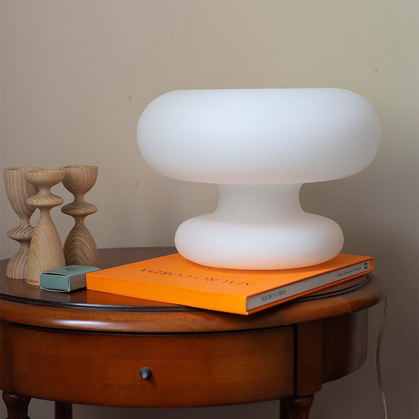 Donut Table Lamp | Frosted Glass & Metal | White