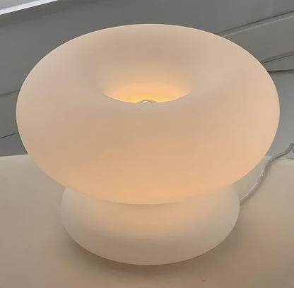 Donut Table Lamp | Frosted Glass & Metal | White