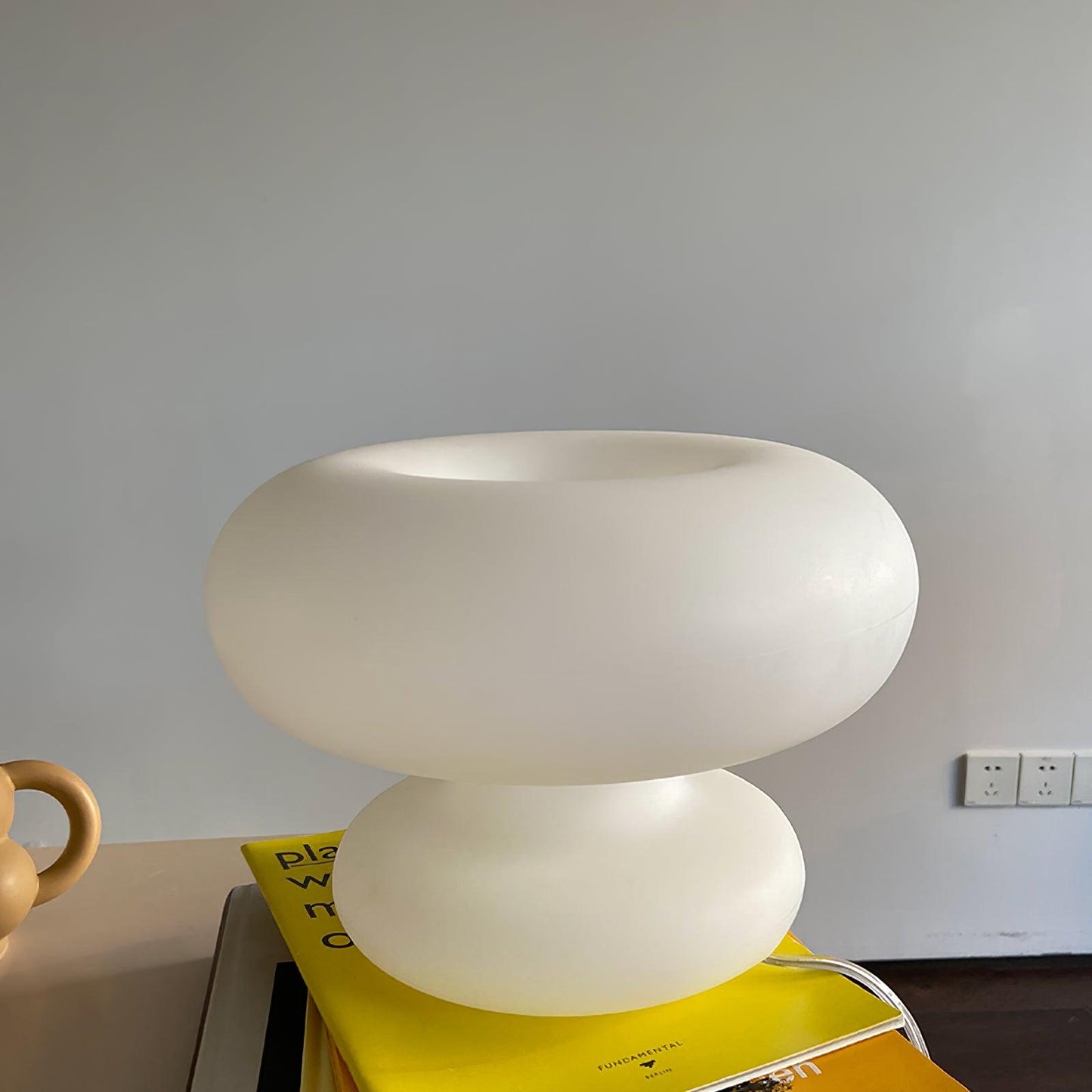 Donut Table Lamp | Frosted Glass & Metal | White