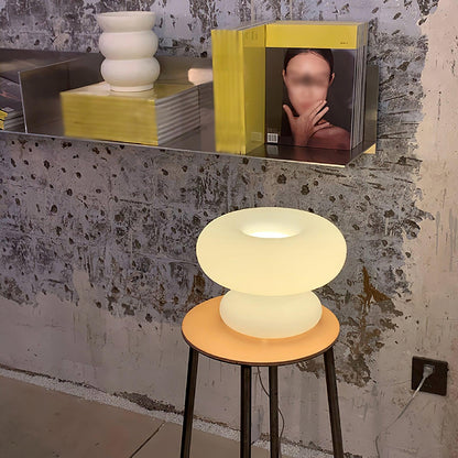 Donut Table Lamp | Frosted Glass & Metal | White