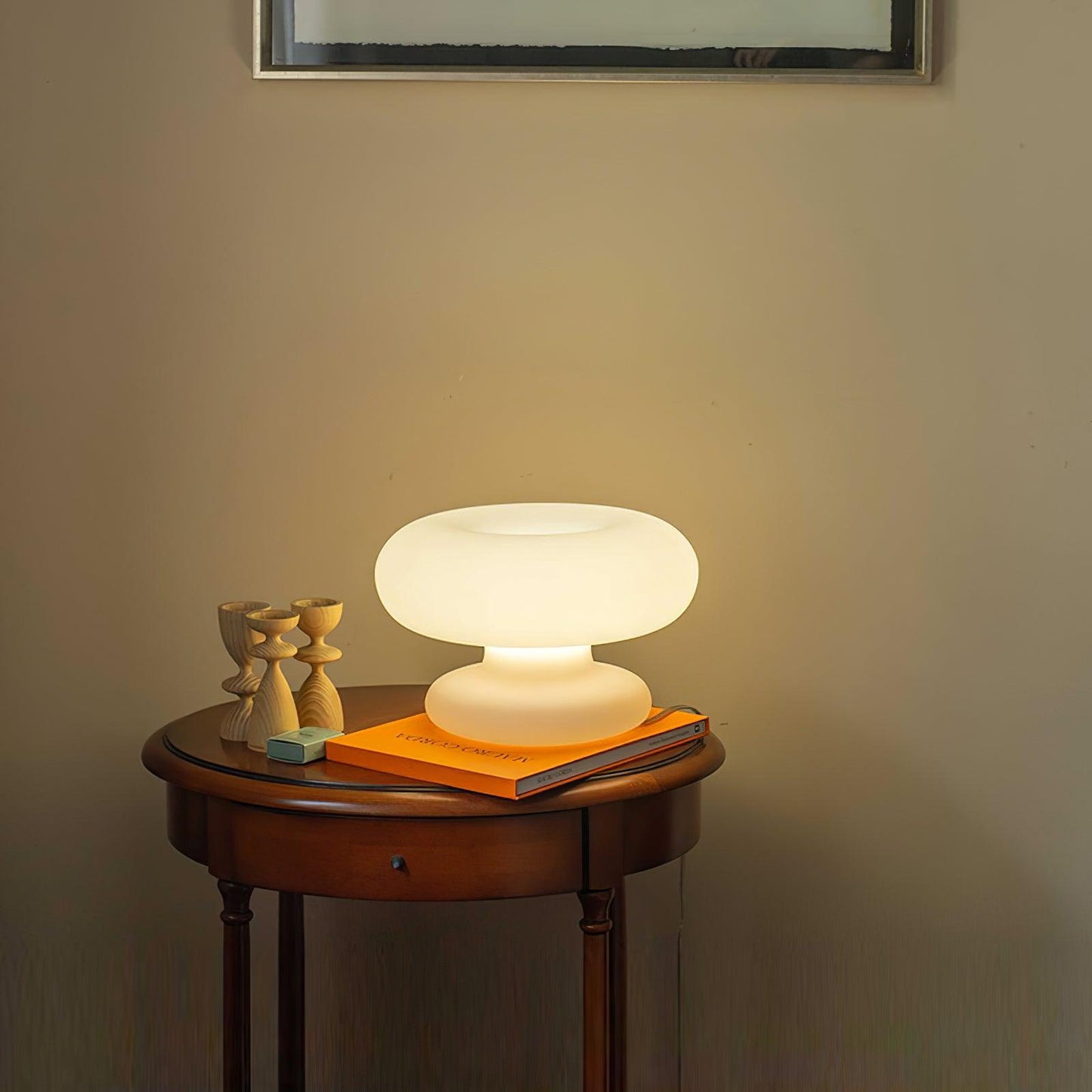 Donut Table Lamp | Frosted Glass & Metal | White