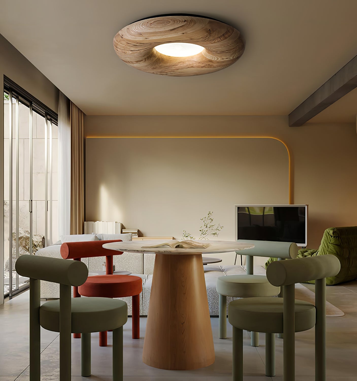 Donut Ceiling Light | Wood/Metal/Acrylic | Warm/Neutral/Cool Light