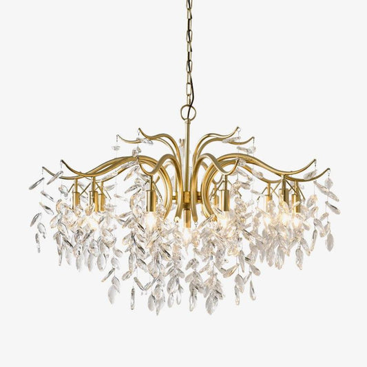 Dorale Chandelier | Handcrafted Brass & Crystal | Multiple Sizes Available