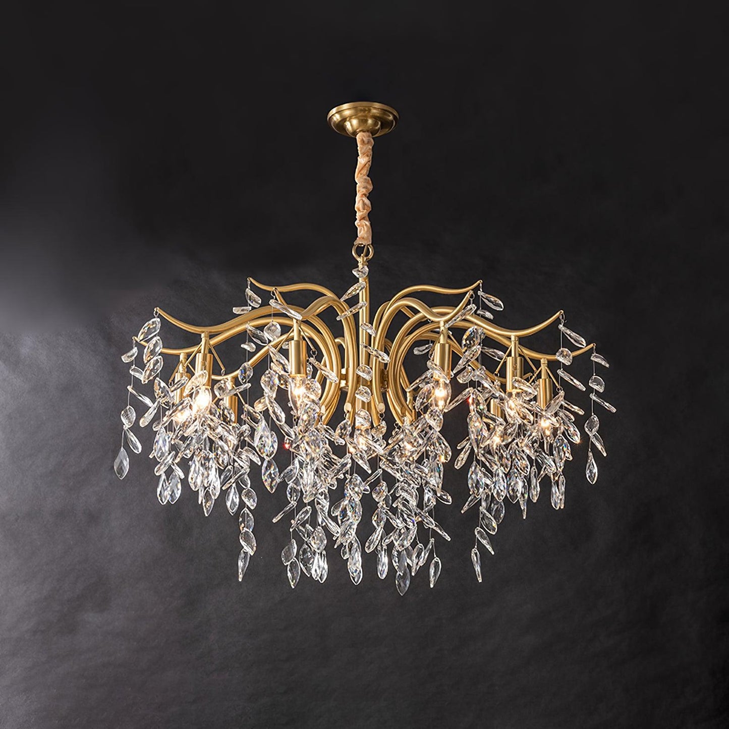 Dorale Chandelier | Handcrafted Brass & Crystal | Multiple Sizes Available