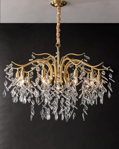 Dorale Chandelier | Handcrafted Brass & Crystal | Multiple Sizes Available
