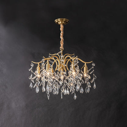 Dorale Chandelier | Handcrafted Brass & Crystal | Multiple Sizes Available