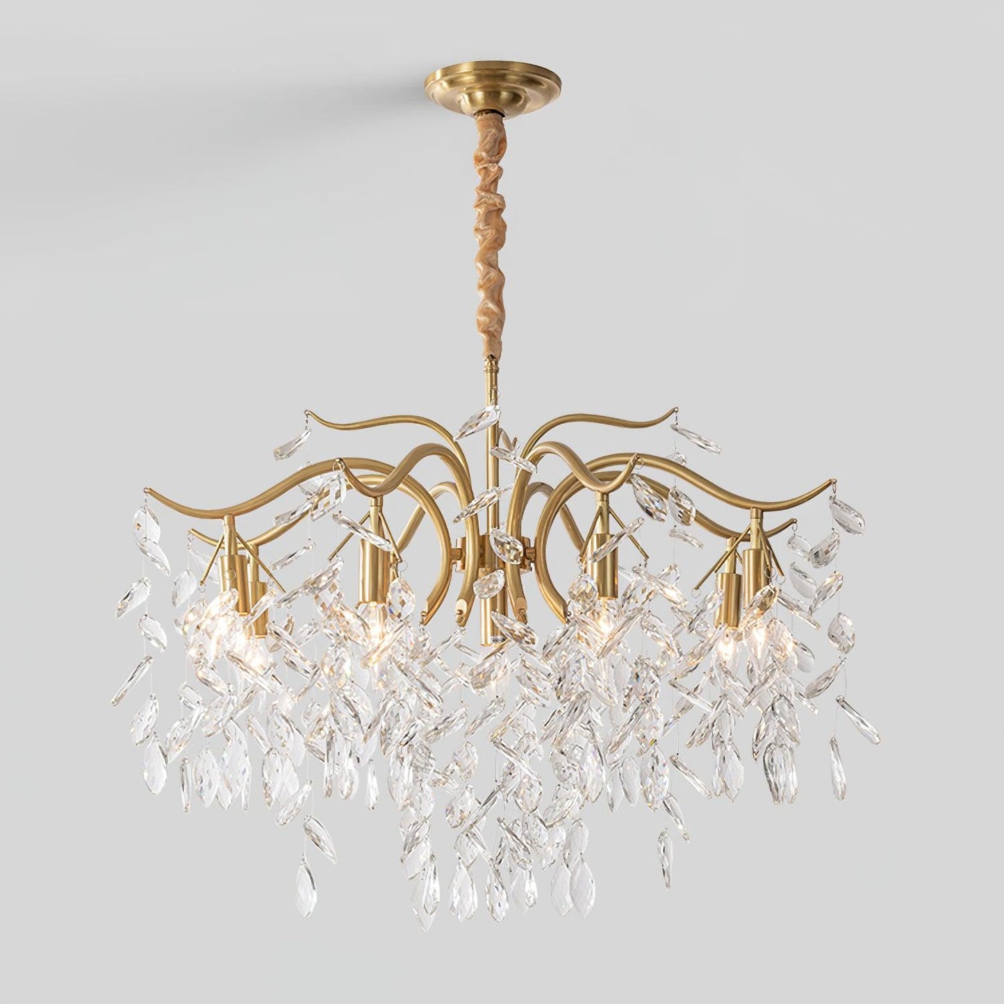 Dorale Chandelier | Handcrafted Brass & Crystal | Multiple Sizes Available