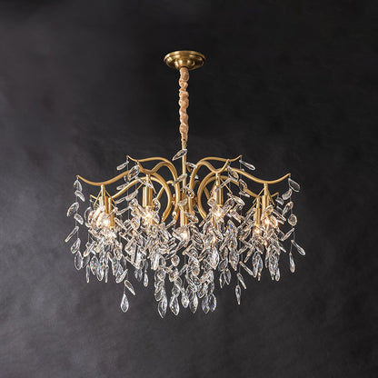 Dorale Chandelier | Handcrafted Brass & Crystal | Multiple Sizes Available