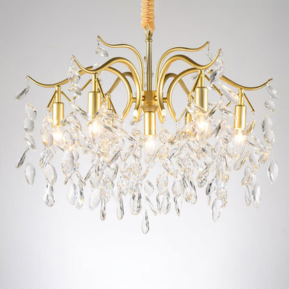 Dorale Chandelier | Handcrafted Brass & Crystal | Multiple Sizes Available