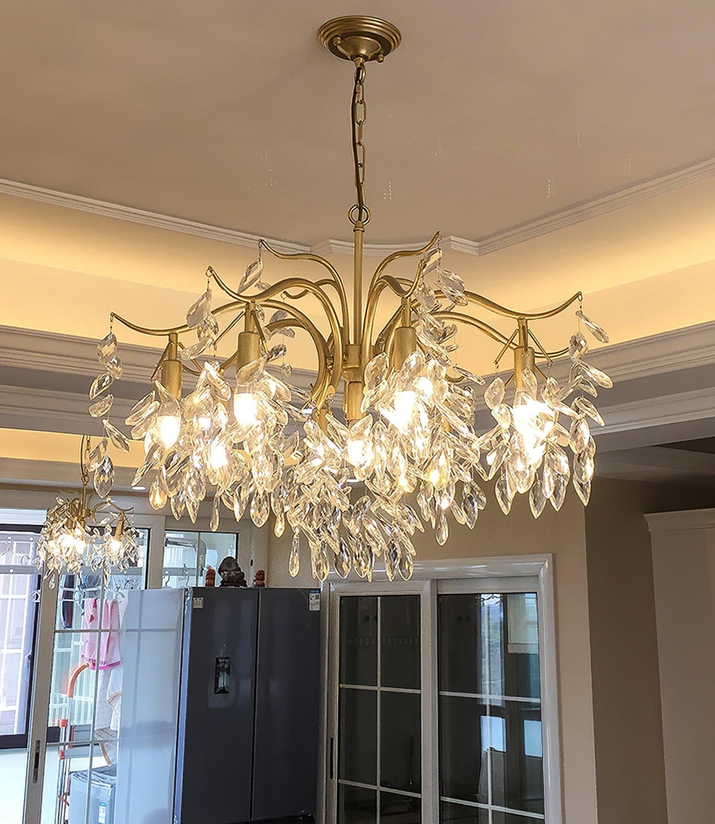 Dorale Chandelier | Handcrafted Brass & Crystal | Multiple Sizes Available