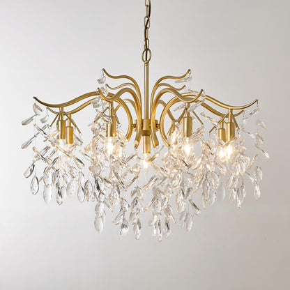Dorale Chandelier | Handcrafted Brass & Crystal | Multiple Sizes Available