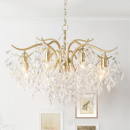 Dorale Chandelier | Handcrafted Brass & Crystal | Multiple Sizes Available