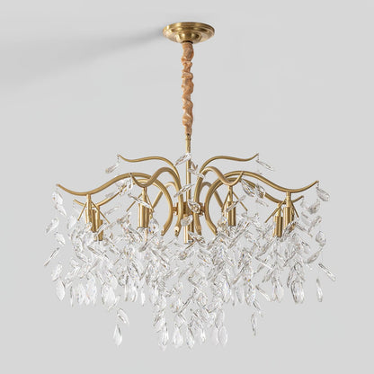 Dorale Chandelier | Handcrafted Brass & Crystal | Multiple Sizes Available