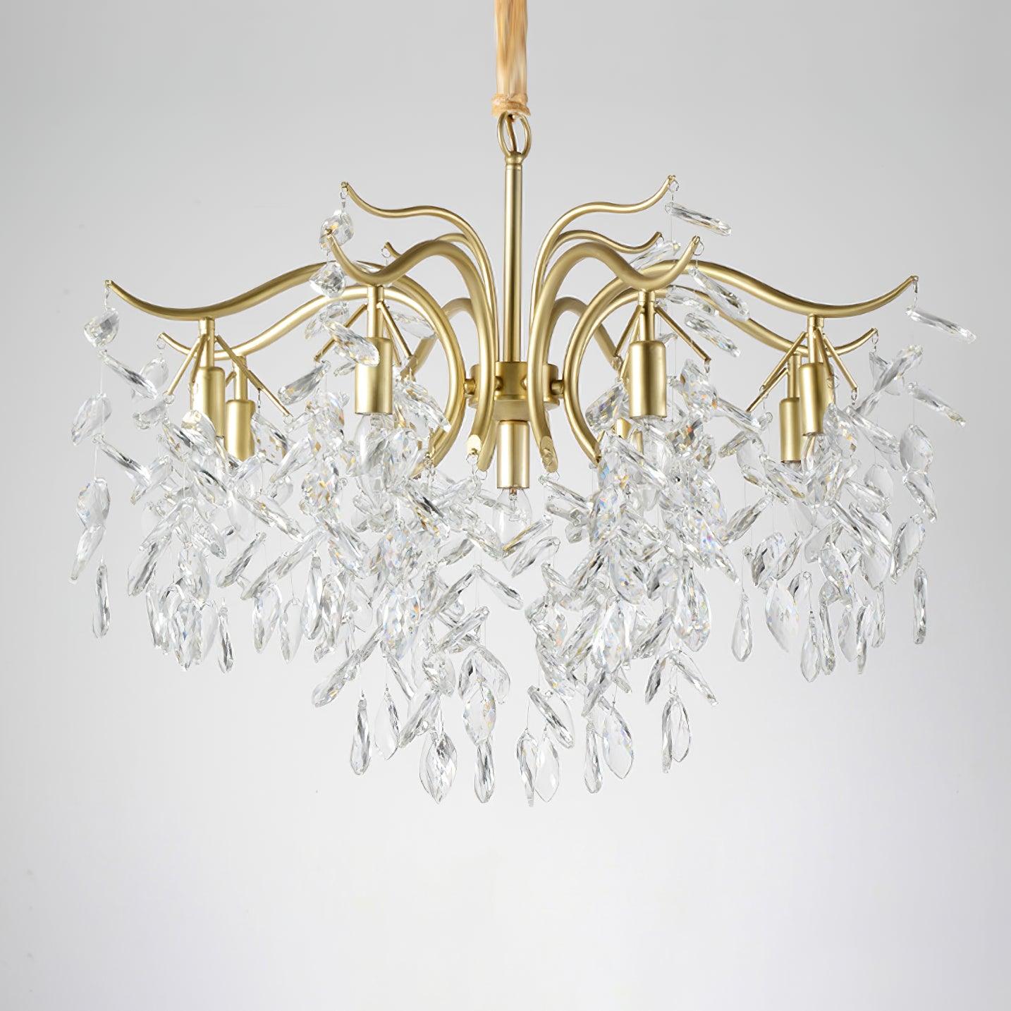 Dorale Chandelier | Handcrafted Brass & Crystal | Multiple Sizes Available