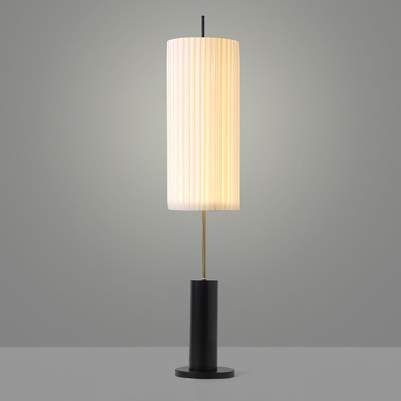 Dorica Floor Lamp | Metal & Wood | Gold and Walnut Color