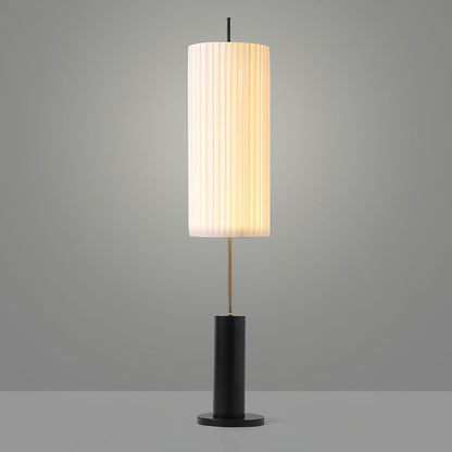 Dorica Floor Lamp | Metal & Wood | Gold and Walnut Color