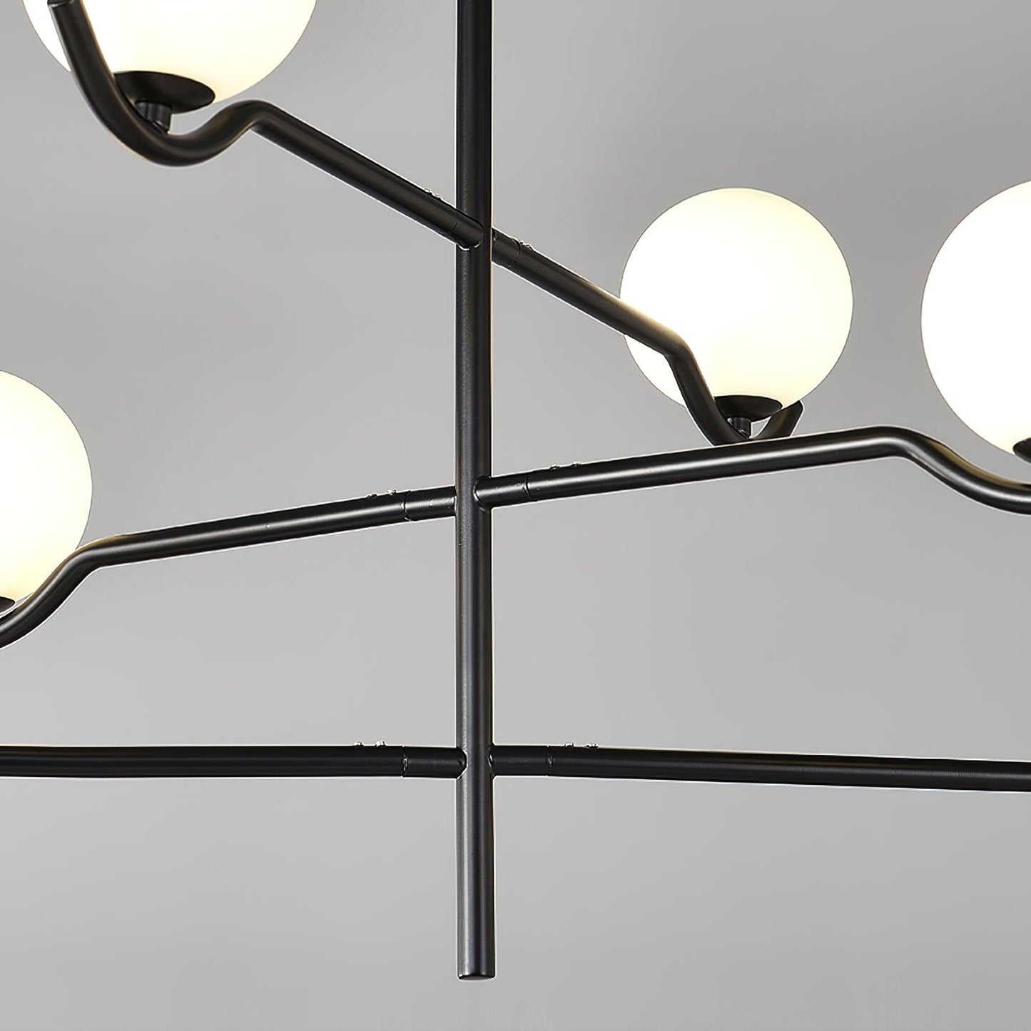 Doris Chandelier | Metal & Glass | Black & Gold Finish