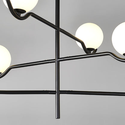 Doris Chandelier | Metal & Glass | Black & Gold Finish