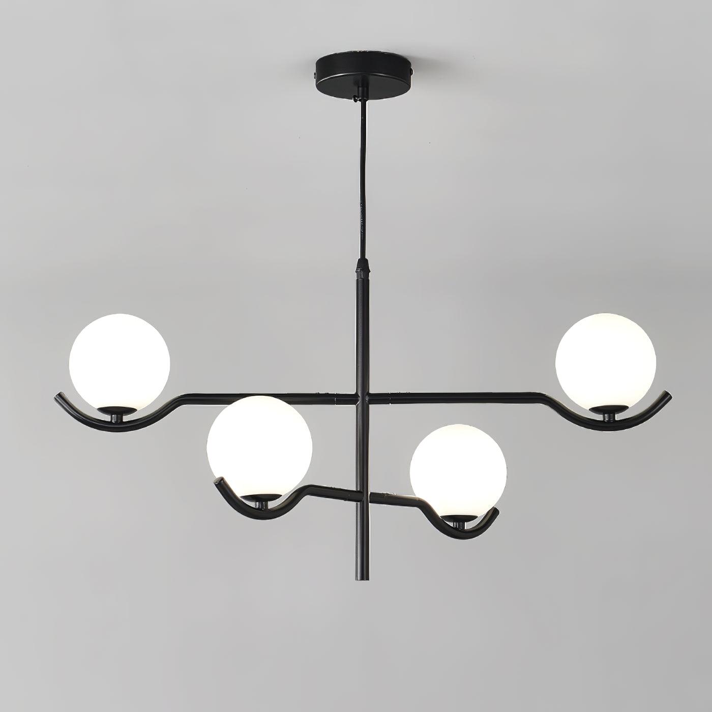 Doris Chandelier | Metal & Glass | Black & Gold Finish