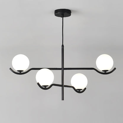 Doris Chandelier | Metal & Glass | Black & Gold Finish