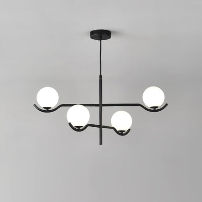 Doris Chandelier | Metal & Glass | Black & Gold Finish