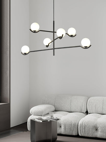 Doris Chandelier | Metal & Glass | Black & Gold Finish