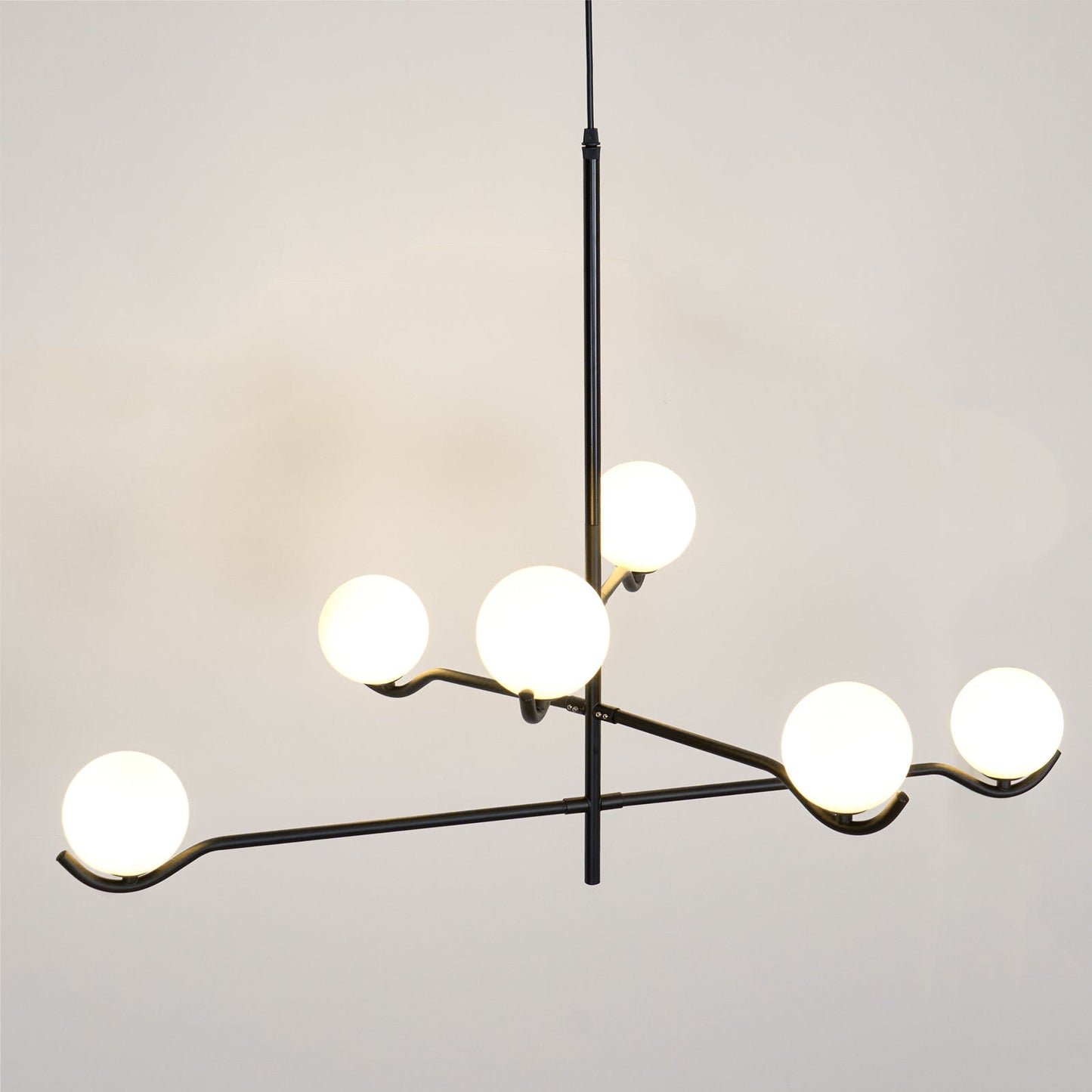 Doris Chandelier | Metal & Glass | Black & Gold Finish