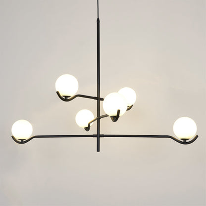 Doris Chandelier | Metal & Glass | Black & Gold Finish