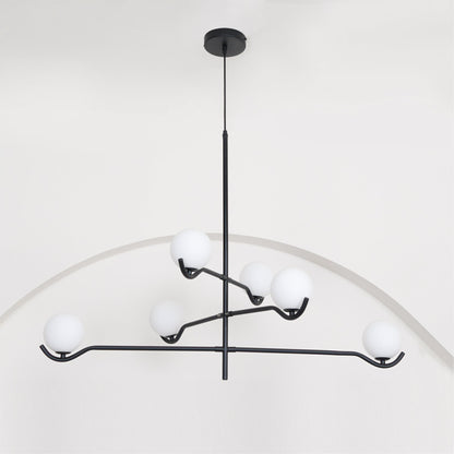 Doris Chandelier | Metal & Glass | Black & Gold Finish