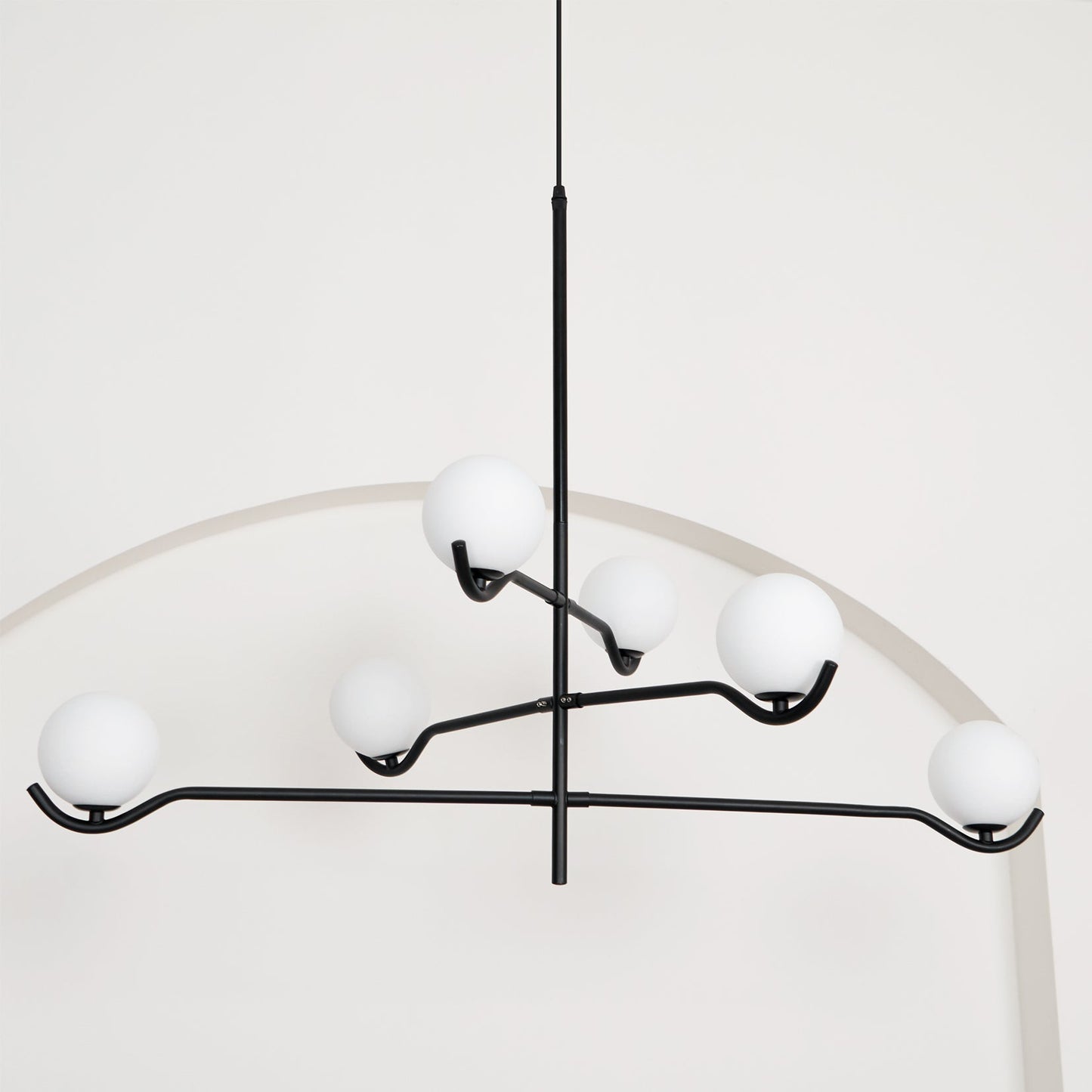 Doris Chandelier | Metal & Glass | Black & Gold Finish