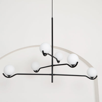 Doris Chandelier | Metal & Glass | Black & Gold Finish