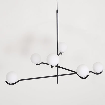 Doris Chandelier | Metal & Glass | Black & Gold Finish