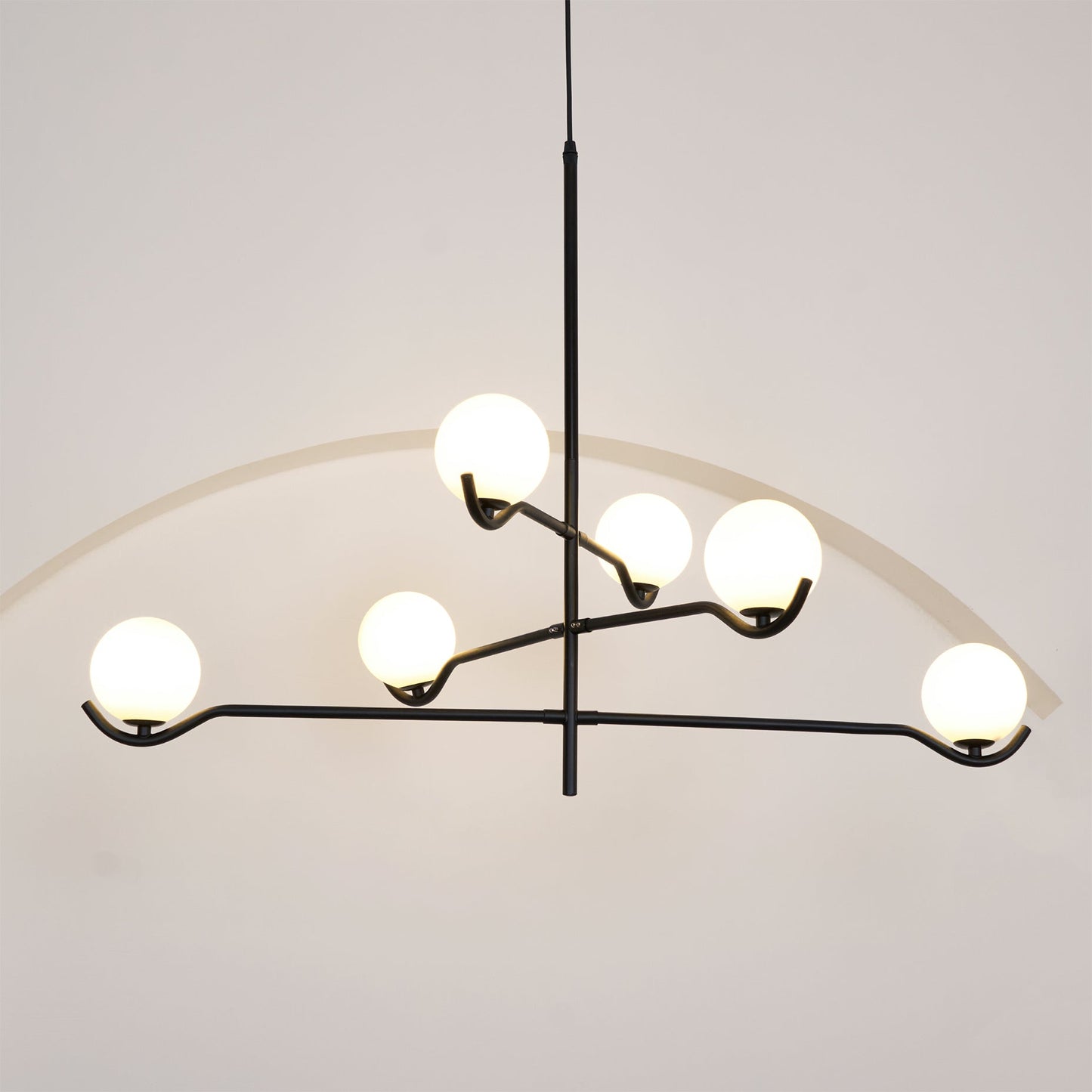 Doris Chandelier | Metal & Glass | Black & Gold Finish