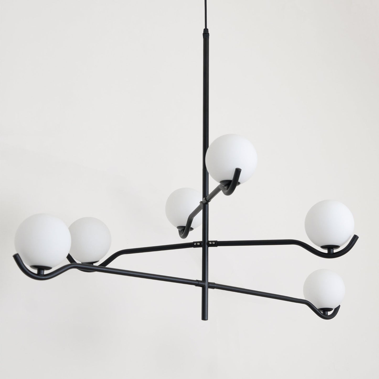Doris Chandelier | Metal & Glass | Black & Gold Finish