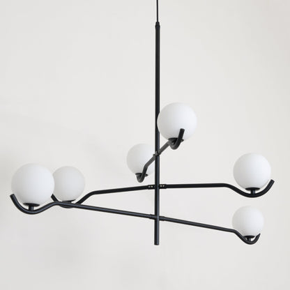 Doris Chandelier | Metal & Glass | Black & Gold Finish