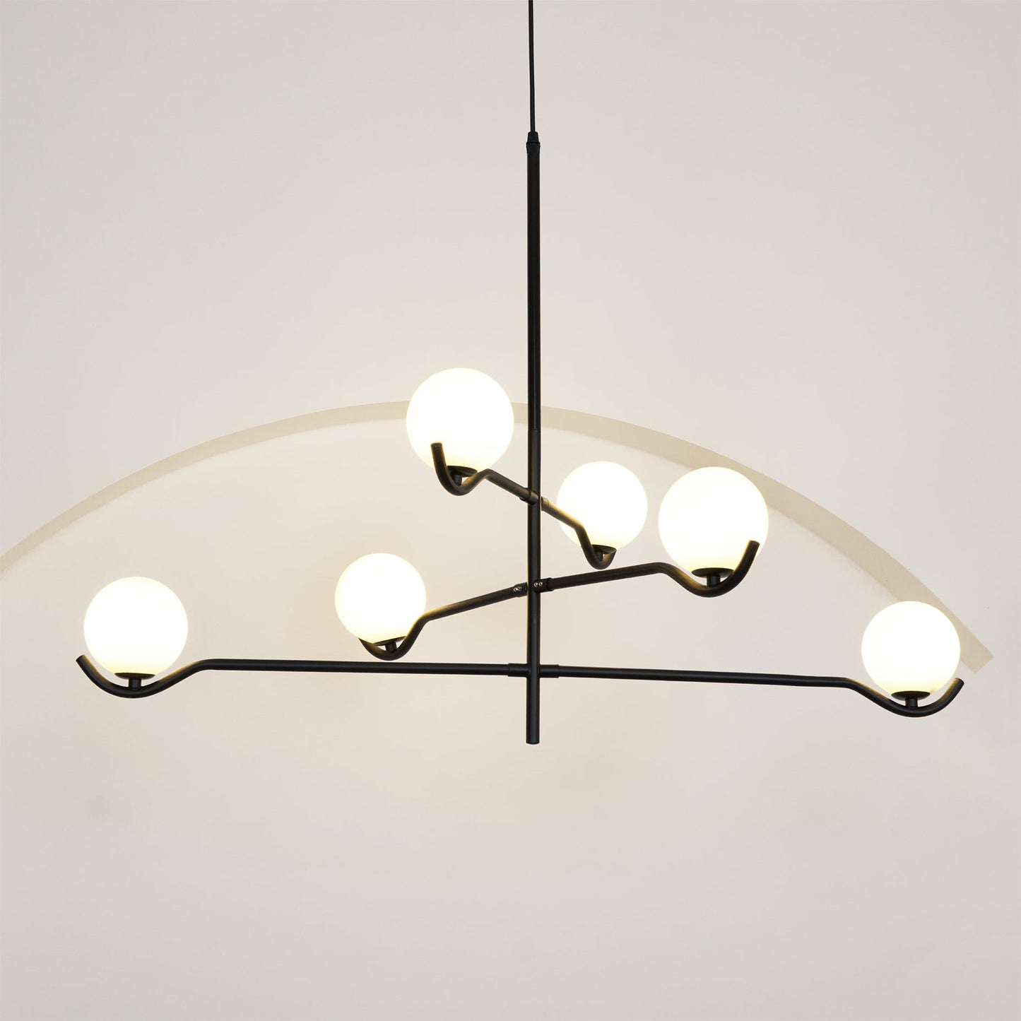 Doris Chandelier | Metal & Glass | Black & Gold Finish