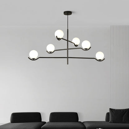 Doris Chandelier | Metal & Glass | Black & Gold Finish