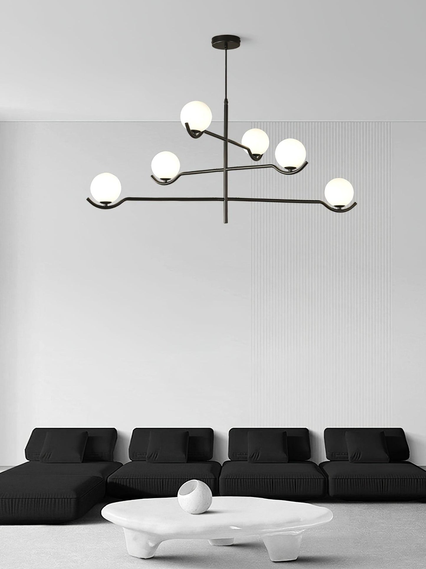 Doris Chandelier | Metal & Glass | Black & Gold Finish