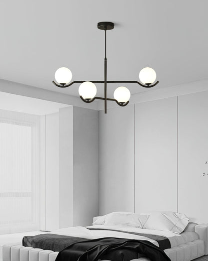 Doris Chandelier | Metal & Glass | Black & Gold Finish