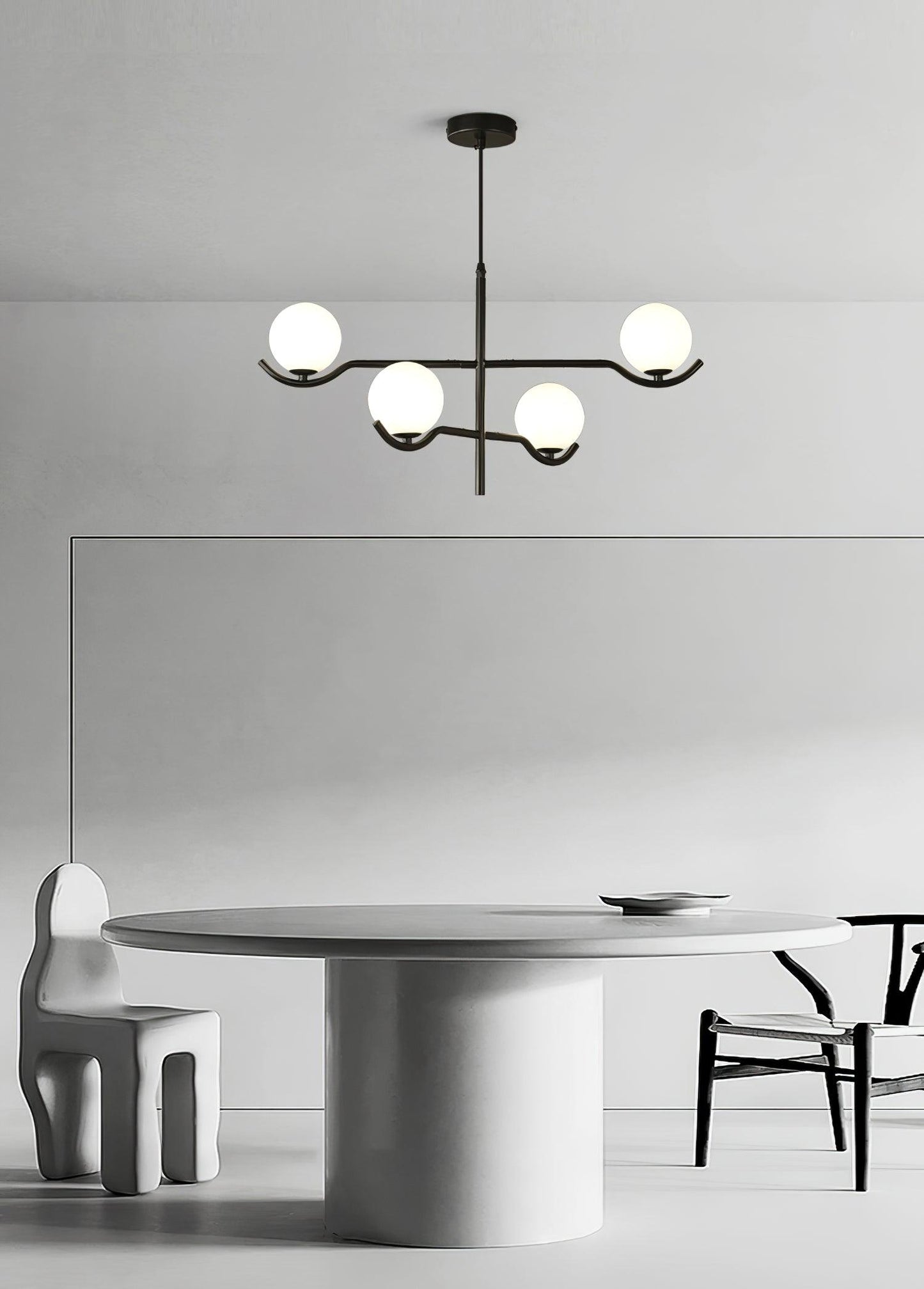 Doris Chandelier | Metal & Glass | Black & Gold Finish