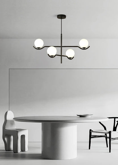 Doris Chandelier | Metal & Glass | Black & Gold Finish